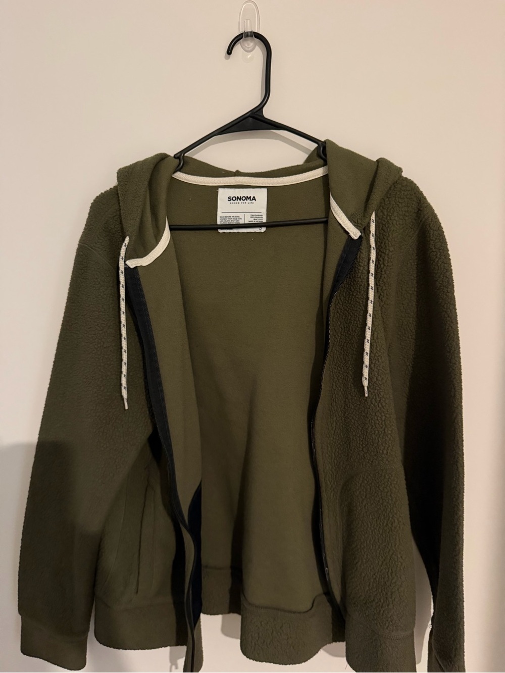SONOMA GOODS FOR LIFE - Olive Green Jacket Hoodie - Men’s Small - Picture 1 of 3